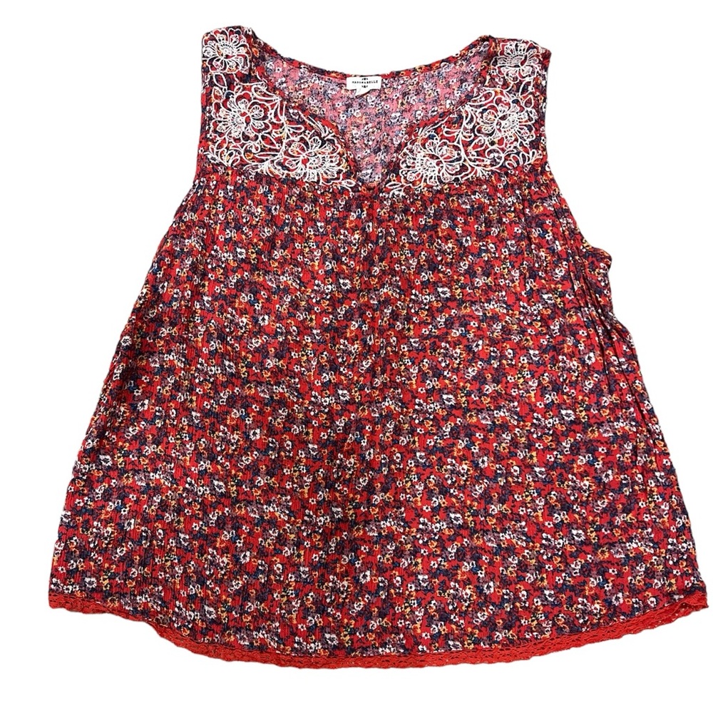 Women's Mason Belle Floral Sleeveless Shirt/Tank Top XL Lightweight
